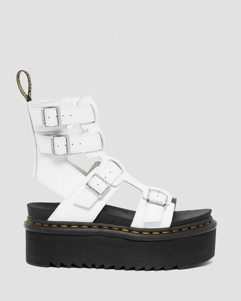 Women's Dr Martens Giavanna Leather Platform Gladiator Sandals White | AU 297WNB